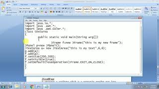JAVA JTEXTAREA THEORY & EXAMPLE