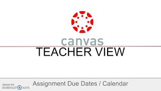 Canvas Tutorial: Due Dates & Web Calendar