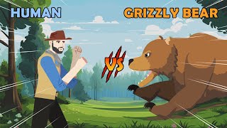 Human vs Grizzly Bear | Human vs Wild Animals Level Challenge [S1] | Animal Animation