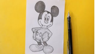 How to draw Disney characters easy || Micky mouse pencil sketch drawing || Art video