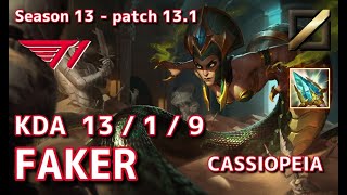 【KRサーバー/M1】T1 Faker カシオペア(Cassiopeia) VS ビクター(Viktor) MID - Patch13.1 KR Ranked【LoL】