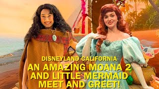 Moana \u0026 Ariel: An AMAZING Moana 2 and Little Mermaid Meet and Greet at Disneyland! #disney