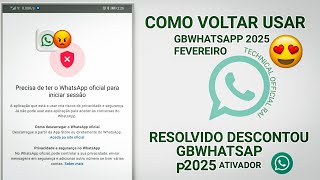 ✅ GB WHATSAPP RESOLVIDOS | COMO VOLTAR USAR GB WHATSAPP | DESCONTOU GBWHATSAPP FIX 😍