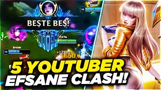 5 YOUTUBER CLASH GİRDİK 1. OLABİLDİK Mİ? | PENTA ATAN KAİSA OYNANIŞ! | Adroit