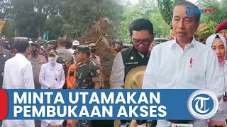 Tinjau Jalan yang Tertimbun Longsor di Cianjur, Jokowi Minta Utamakan Pembukaan Akses yang Tertutup