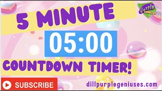 5 Minute Countdown Timer| Break Time For Kids| Transitions| Stretch Time|