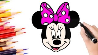 HOW TO DRAW MINNIE MOUSE EASY STEP BY STEP / MINNIE MOUSE DRAWING EASY #drawsocute