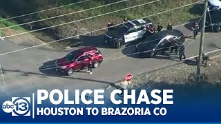 Police chase comes to end on county road in Brazoria County