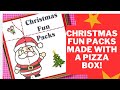 CRAFT FAIR SERIES 2024| CHRISTMAS FUN PACKS MADE WITH A PIZZA BOX!