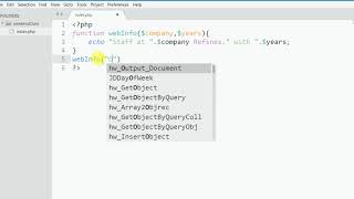 php functions with arguments