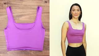 Square Neck Crop Top DIY | Sewing tutorial | Free pattern