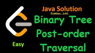 Leetcode 145 Binary Tree PostOrder Traversal. Easy Java Solution.