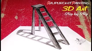 How to Draw a 3D Ladder-Trick Art for Kids