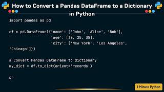 How to Convert a Pandas DataFrame to a Dictionary in Python