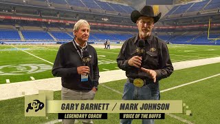 Mark Johnson wraps up the Alamo Bowl with Coach Gary Barnett and QB Bobby Pesavento