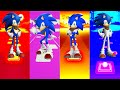 sonic the hedgehog 3- Sonic Prime - Sonic Shadow - Sonic Yellow - Sonic chuckle - Tiles Hop Edm Rush