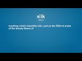 silk meaning of silk