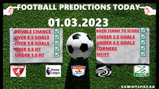 Football Predictions Today (01.03.2023)|Today Match Prediction|Football Betting Tips|Soccer Betting