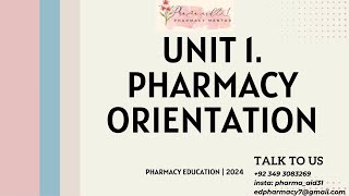 unit 1 pharmacy orientation