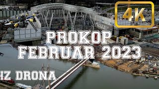 Prokop (nova glavna železnička stanica Beograd) gradilište i Novi Železnički most iz vazduha 4K