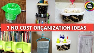 7 No Cost & Low Cost Organizer Ideas from waste materials | DIY Home & Kitchen Organization Ideas