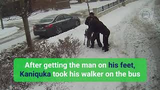 Milwaukee County bus driver helps elderly man who fell in the snow