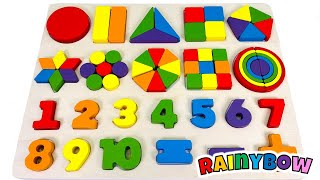 Lets Make 10 Types of Shapes with this Montessori Wooden Number Puzzle