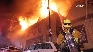 Los Angeles: Firefighters Battle Stubborn Greater Alarm Fire