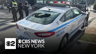11 NYPD vehicles damaged outside precinct in Queens