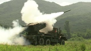 South Korean GRAD In Action - K136 Multiple Rocket Launcher System Loading \u0026 Live Fire