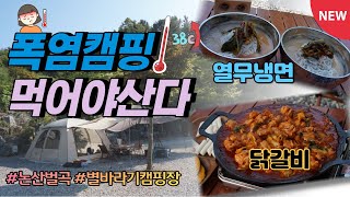 [오토캠핑] 폭염에 캠핑가서 요리해먹기 / 논산별바라기캠핑장 / 열무냉면 / 닭갈비 / 폴라리스아리에스알파 / 전세캠