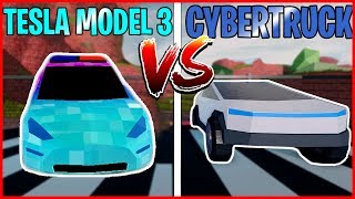 Tesla Model 3 VS CyberTruck - Roblox Jailbreak qartulad