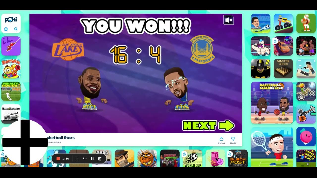 Playing Basketball Stars On Poki.com - YouTube