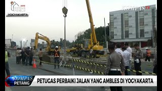 Perbaikan Jalan yang Ambles di Yogyakarta Dikebut