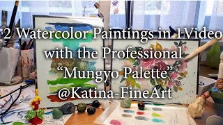 Two Watercolors Paintings in one Video with the Professional “Mungyo Palette”-For Beginners.