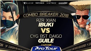 RZR Xian (Ibuki) vs CYG BST Daigo (Guile) - Combo Breaker 2018 - Top 96 - CPT 2018