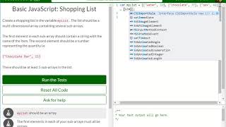 Basic JavaScript Shopping List free code camp Dani