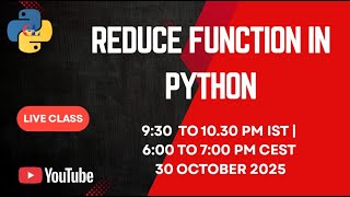 Reduce Function in Python | Live Q&A