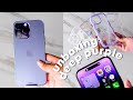 deep purple iphone 14 pro max unboxing + case haul