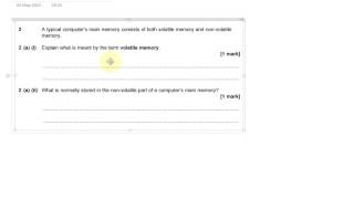 Q2a: Volatile and non volatile memory