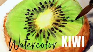 Watercolor Painting Ideas for Beginners Kiwi Fruit Tutorial