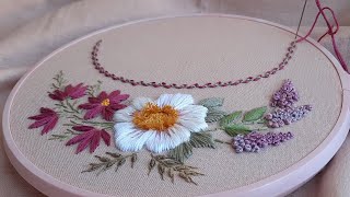 Amazing Embroidery Easy stitches  Floral Still Life for neckline