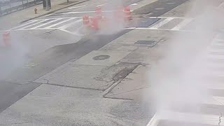 Video shows moment massive sinkhole opened in downtown Cleveland intersection