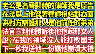 老公是名聲顯赫的律師我是原告，在法庭上他穿著律師袍站對立面，為對方辯護那人是他前任的弟弟，法官宣判他勝訴後他抱起那女人，說：在我的領域沒人能打敗國王！下一秒我送他一份讓他崩潰大禮#情感故事 #深夜淺談