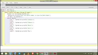 Program for Months Name Using Switch Case in Java #javacoding #java