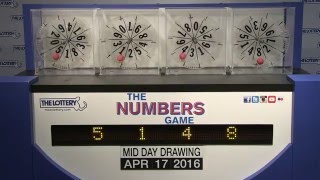 Midday Numbers Game Drawing: Sunday, April 17, 2016