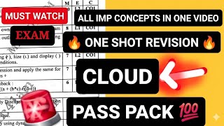 CC ALL IMP CONCEPTS REVISION 2026 VTU💯🤩 | BCS601 CLOUD COMPUTING SUPERIMP PYQs | 22 Scheme #vtu #cse