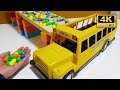 TRANSPORTING PIXAR CARS ☆ HABA Slope & Retro Dump Truck, Garbage Truck, Ambulance, JCB Tractor