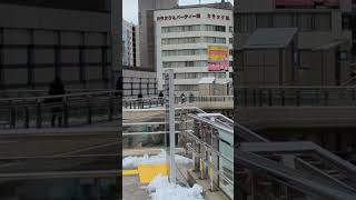 雪の翌日の八王子駅北口  午後3時過ぎ　2024 2.6