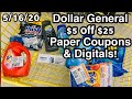 Dollar General (Another Option) 5/16/20 | $5 off $25 SATURDAY COUPONING